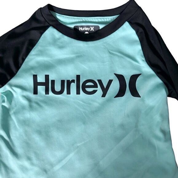 Hurley Teal Blue & Black Nike Dri-Fit Long Sleeve Shirt Size 2T - Picture 2 of 8